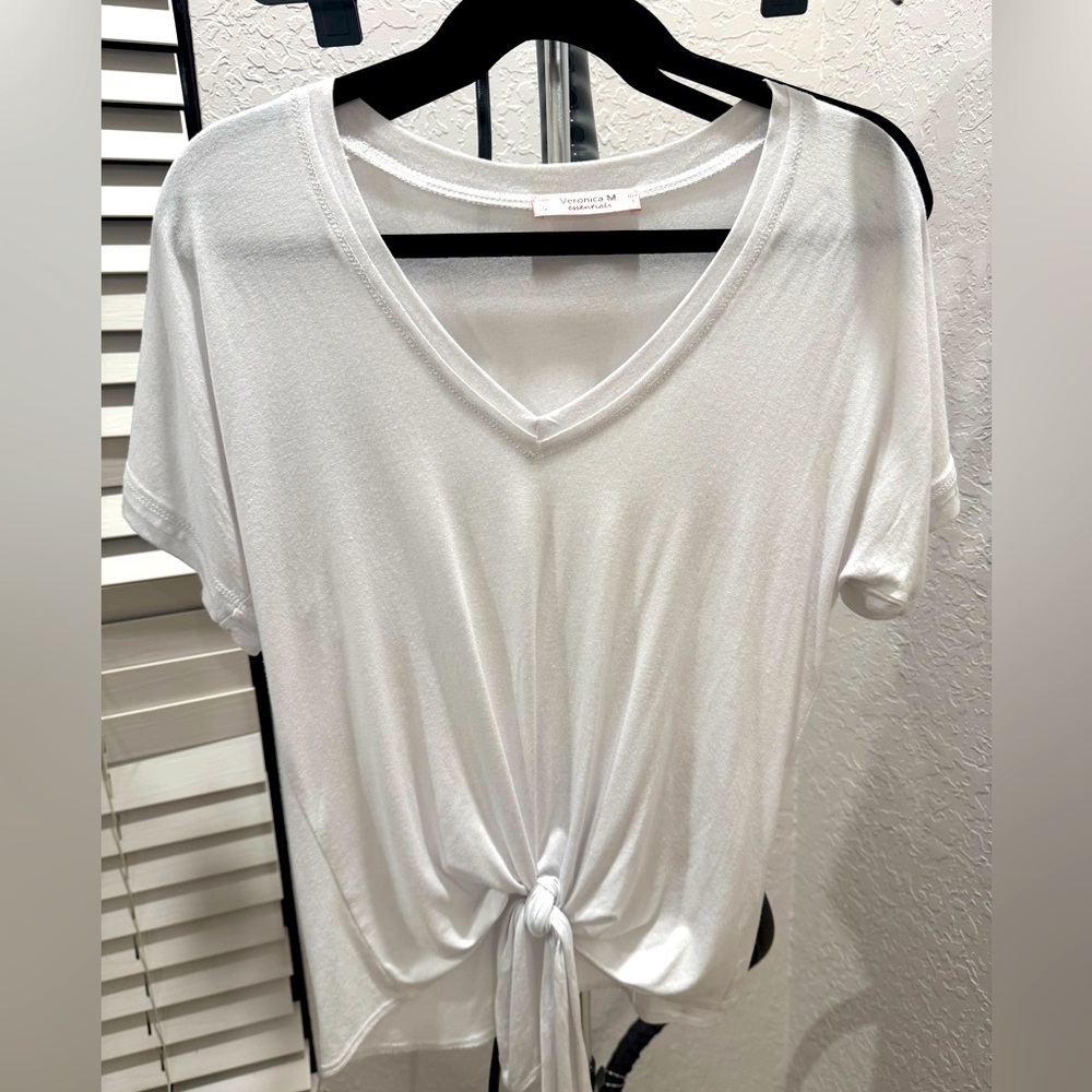 Six Fifty V Neck Top with tie front